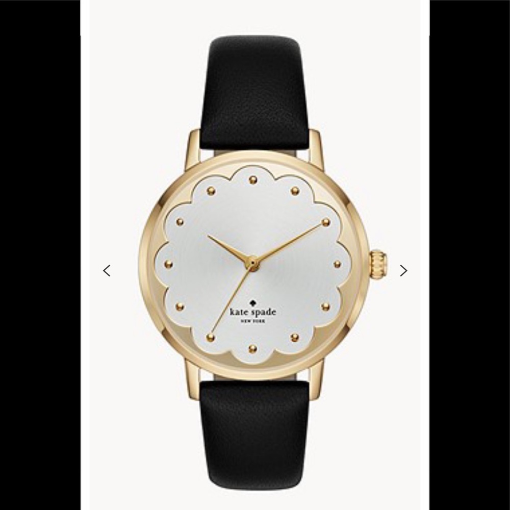 Kate Spade NY Metro Scallop Black Leather Watch